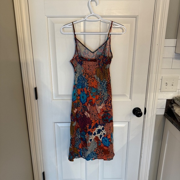 Anthropologie Multicolor Floral Bias Tropical Print Slip Midi Dress 31873 - Picture 6 of 11